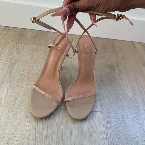 Beige Strappy Heels - Picture 6 of 8
